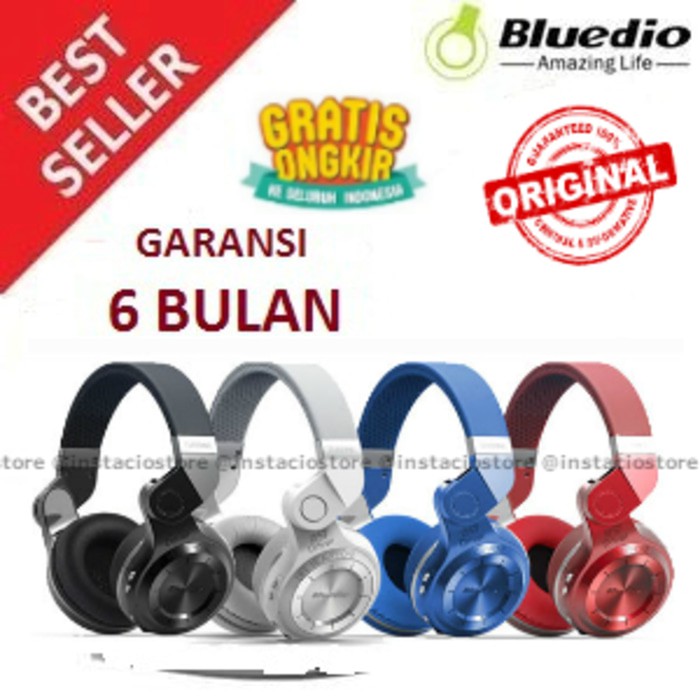 ASLI IMPOR -           Original Bluedio T2+ Turbine Hurricane Wireless Bluetooth Headphone