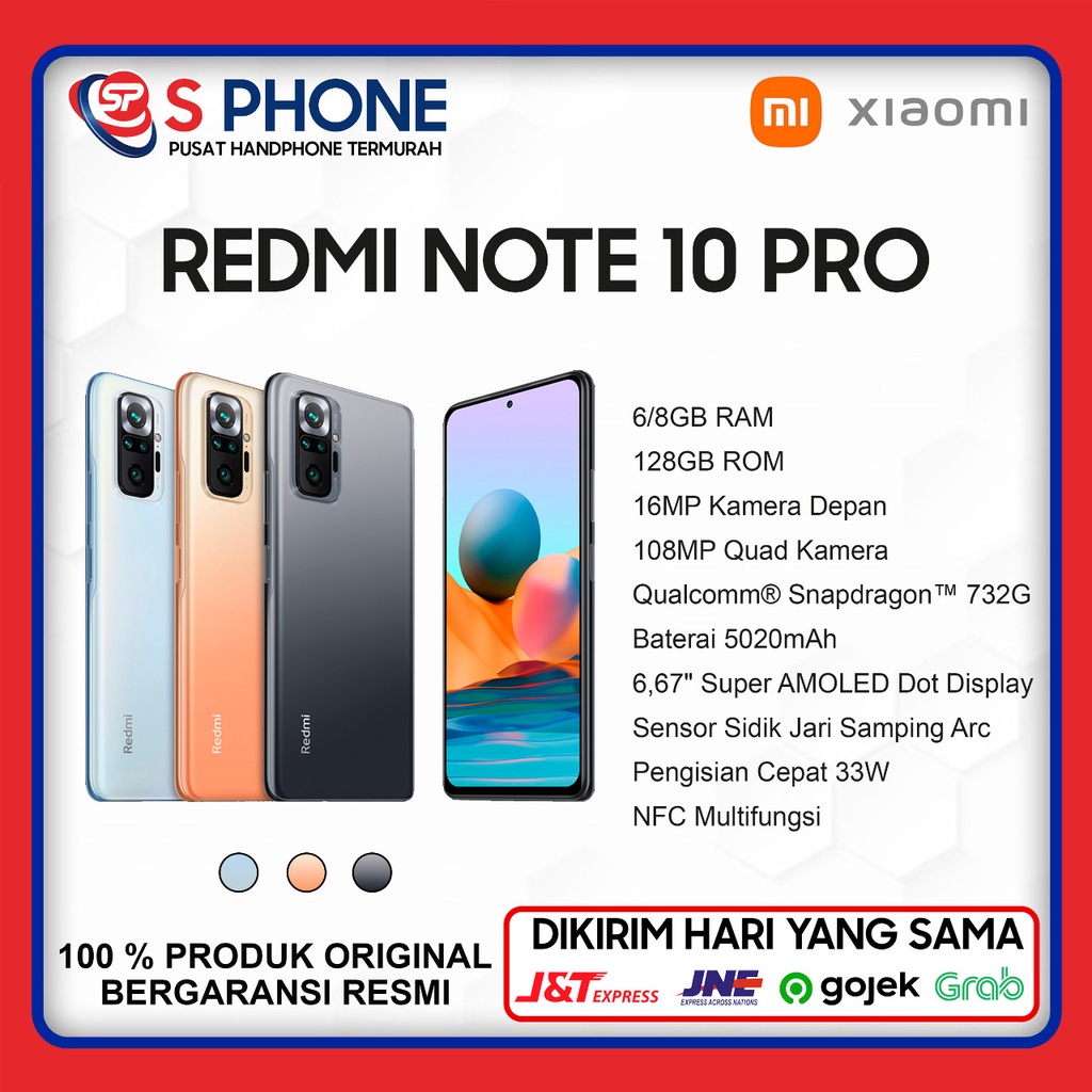 Jual HP XIAOMI REDMI NOTE 10 PRO RAM 6/128 GRS RESMI TERMURAH Indonesia