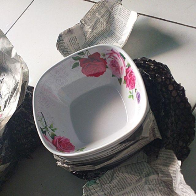 (6pcs)mangkok Melamine Motif Bunga 6 Inchi