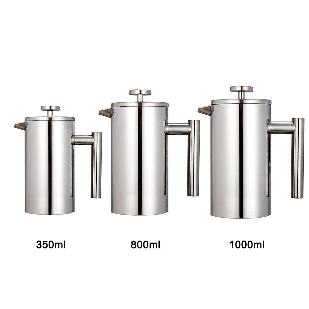 Solighter French Press Coffee Maker Alat Pembuat Teh Tahan Panas Manual Press Kopi304 Stainless Steel