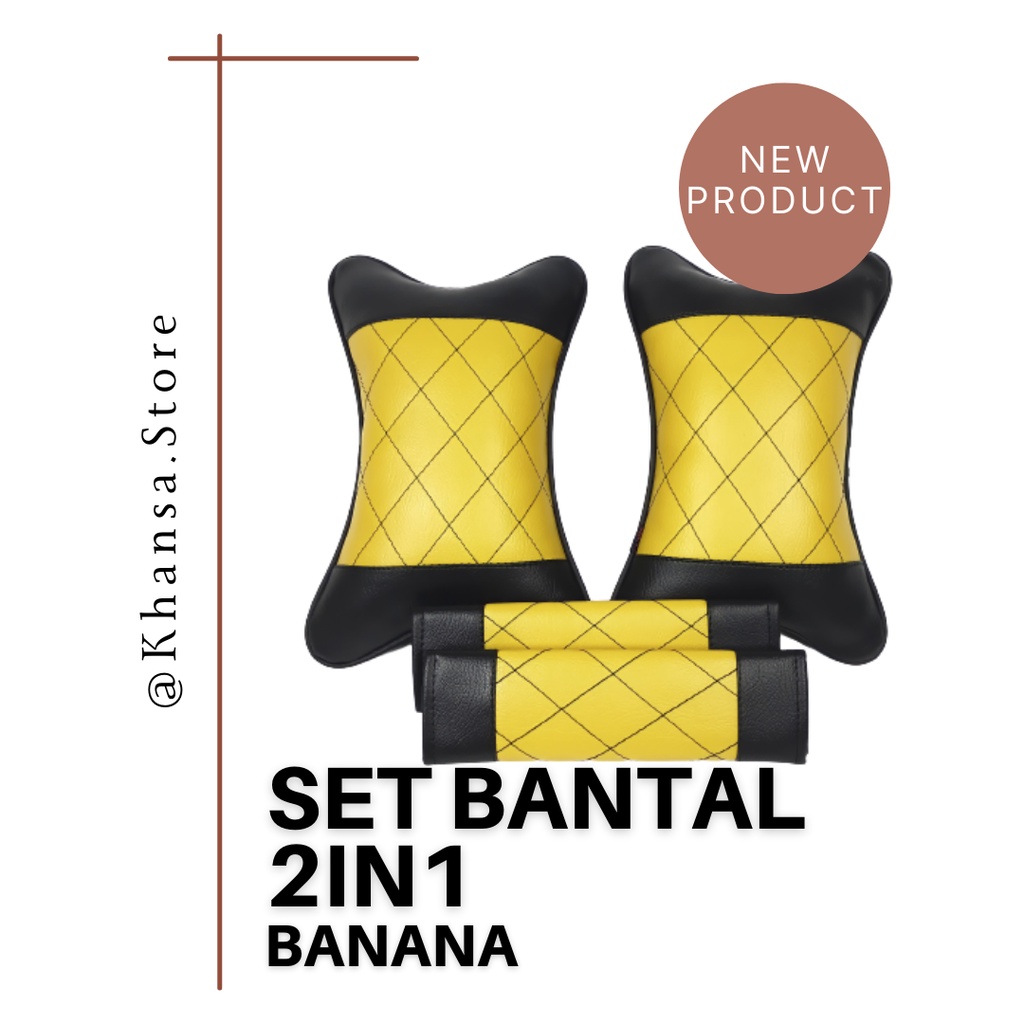 Set Bantal Mobil 2 in 1 Bantal Mobil/Headrest dan Cover Seatbelt