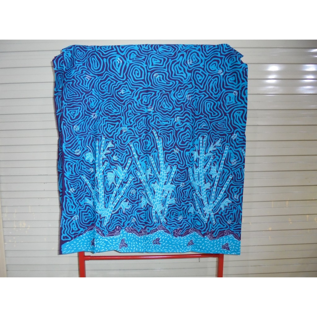 kain batik tulis madura biru tua bambu