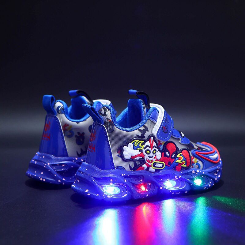 (LOLI-JKT)SP-LSP NEW SEPATU IMPORT LED ANAK COWOK SPIDERMAN SIE 21-35