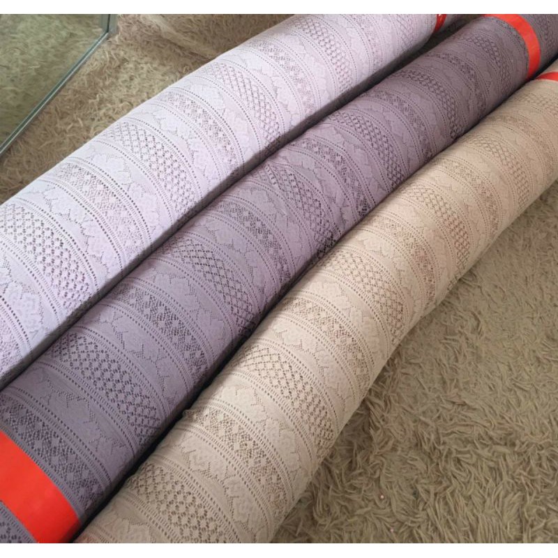 Kain Brukat Lace Crown Warna Cokelat Susu