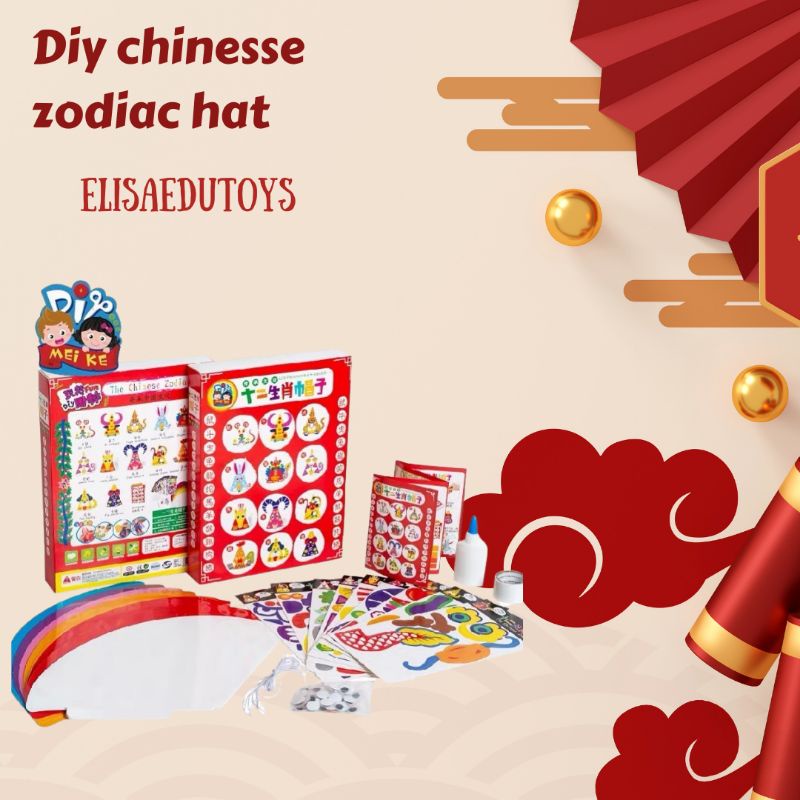 diy chinesse zodiac hat mainan prakarya anak edisi imlek