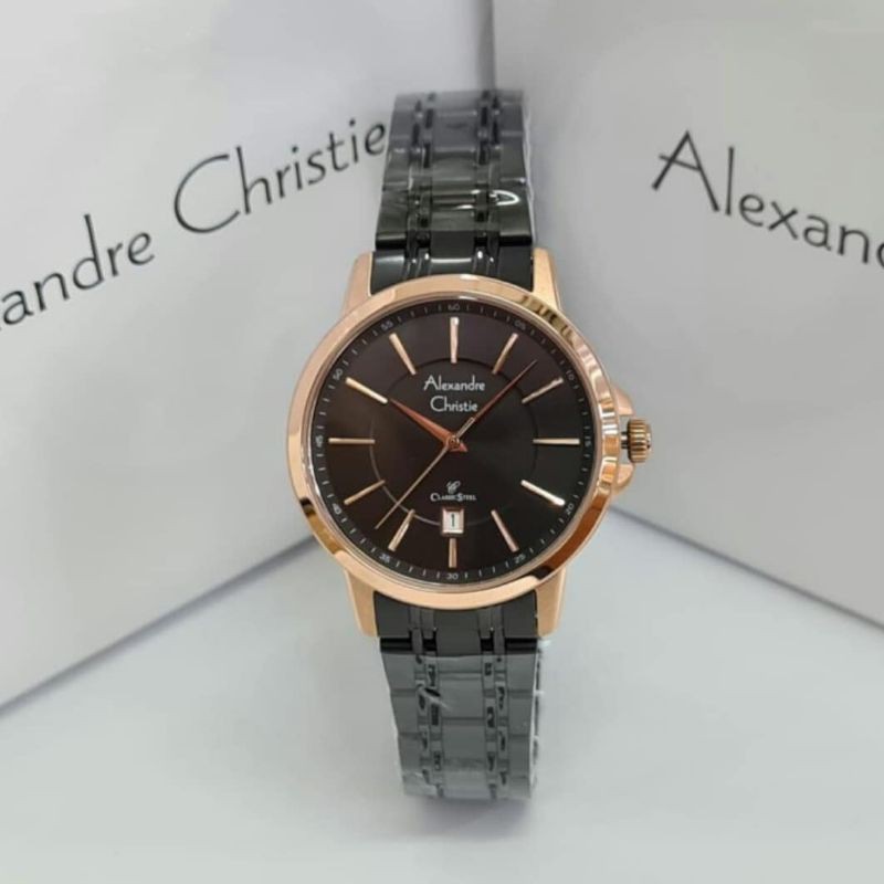 Jam Tangan Alexander Christie Wanita Black Rosegold ac8636
