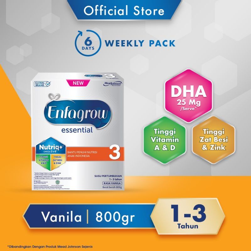 ENFAGROW ESSENTIAL 3 SUSU FORMULA 800GR