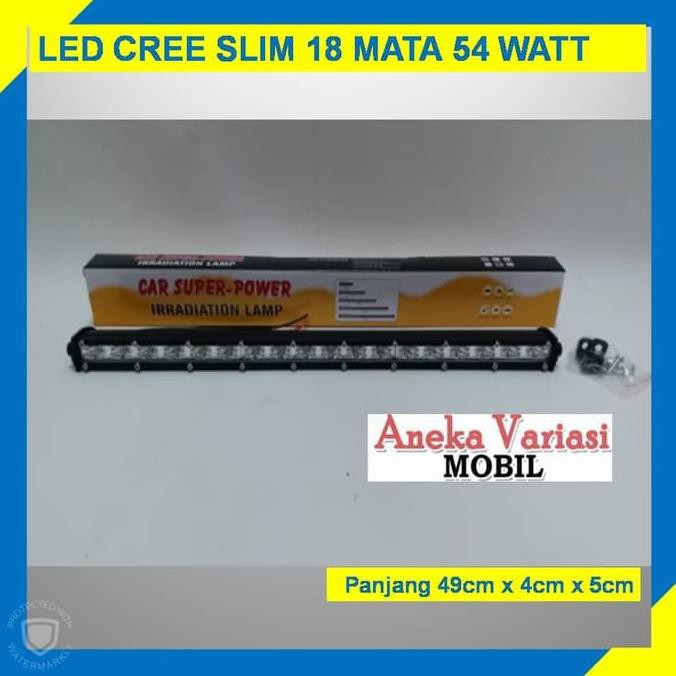 BEST LAMPU SOROT MOBIL LED PANJANG LED CREE SLIM 18 MATA 54 WATT #9