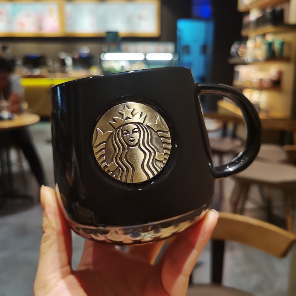 COD Tumbler Starbucks Keramik Mug Kopi Motif Mermaid Bahan Tembaga Hadiah Cup