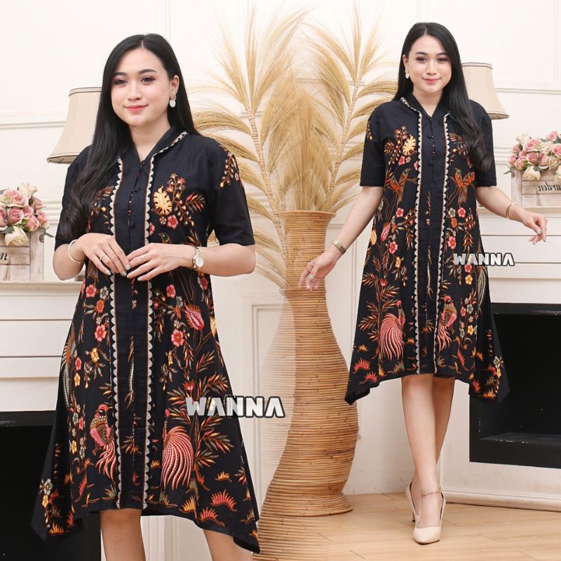 Model DRESS BATIK PESTA MEWAH TERBARU dress wanita elegan modern