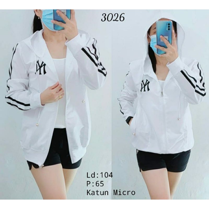 kaos wanita / fashion wanita import / jaket nyx list putih / size XL