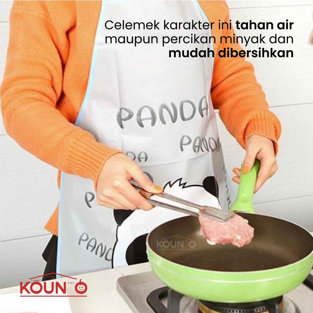 Celemek Masak Dapur Anti Air Dan Minyak Waterproof Bahan Apron Pelindung Memasak Karakter Kartun