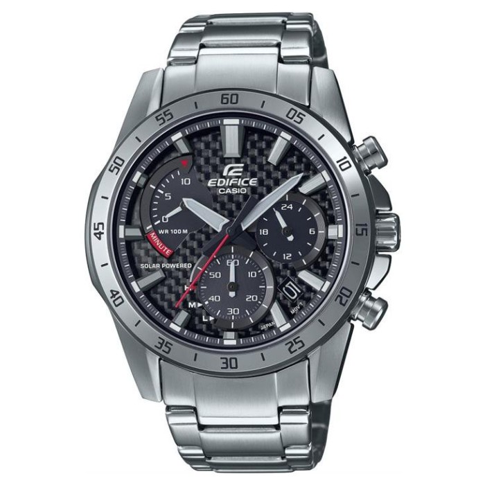 Casio EDIFICE EQS-930D-1AVUDF Jam Tangan Pria Analog Solar Stainless