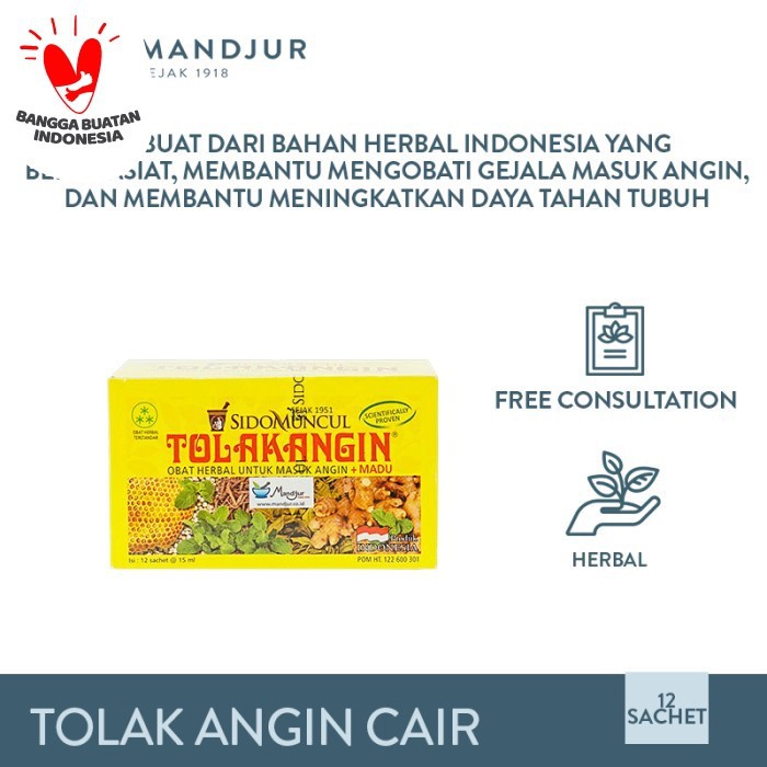 HARGA PROMO!!! Tolak Angin Cair Dus isi 12 sachet / Meredakan Masuk Angin