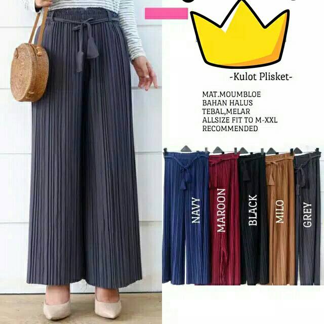 Celana kulot plisket //celana plisket premium //celana plisket
