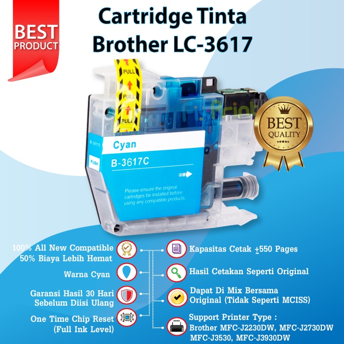 Cartridge Tinta Compatible LC-3617 LC3617 Brother MFC-J2230DW, MFC-J2730DW, MFC-J3530, MFC-J3930DW