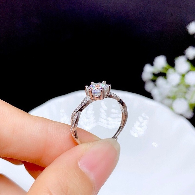 Perak 925 Asli Berlian Kristal Cincin Untuk Wanita Fashion Perhiasan Aksesoris Berlian Imitasi Silver Rings