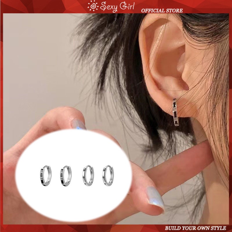 Anting Stud Desain Geometris Gaya Korea Untuk Wanita