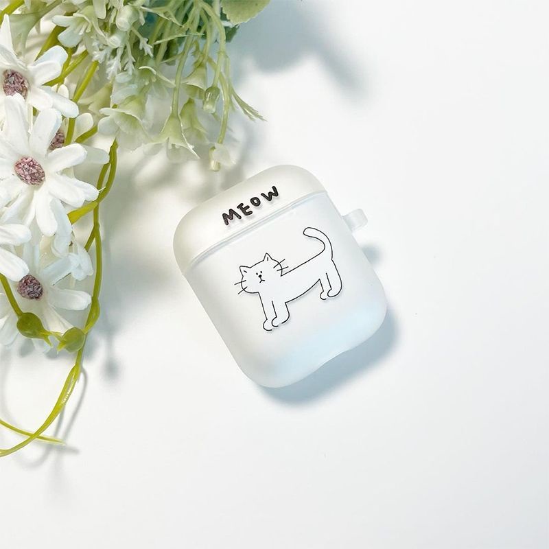 Casing Pelindung TPU Lembut Transparan Motif Kartun Kucing Lucu Kompatibel Untuk Airpods1 2 3 Pro