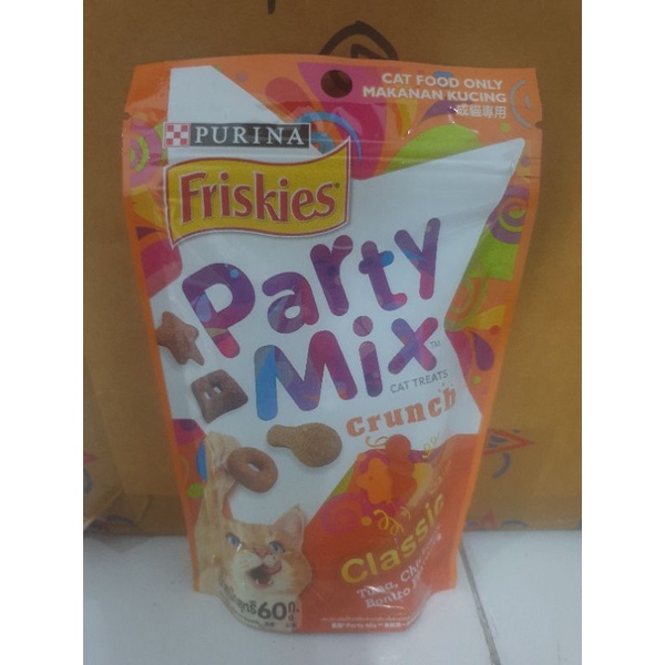Friskies Party Mix Crunch 60 gr Cat Food Animal Makanan Kucing Hewan Binatang