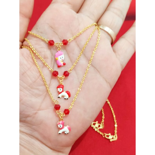 KALUNG ANAK NORI UKIR LANGSUNG LIONTIN PERAK 925 LAPIS EMAS 24K