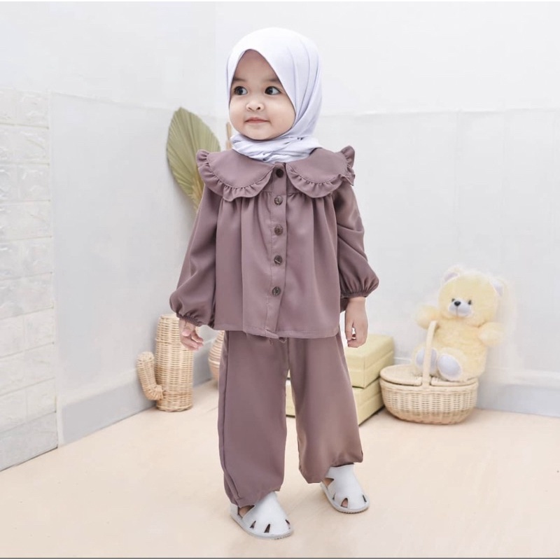 Plazababyku RZ VIERA setelan bayi polos yang lucu baju anak perempuan 1-4 tahun