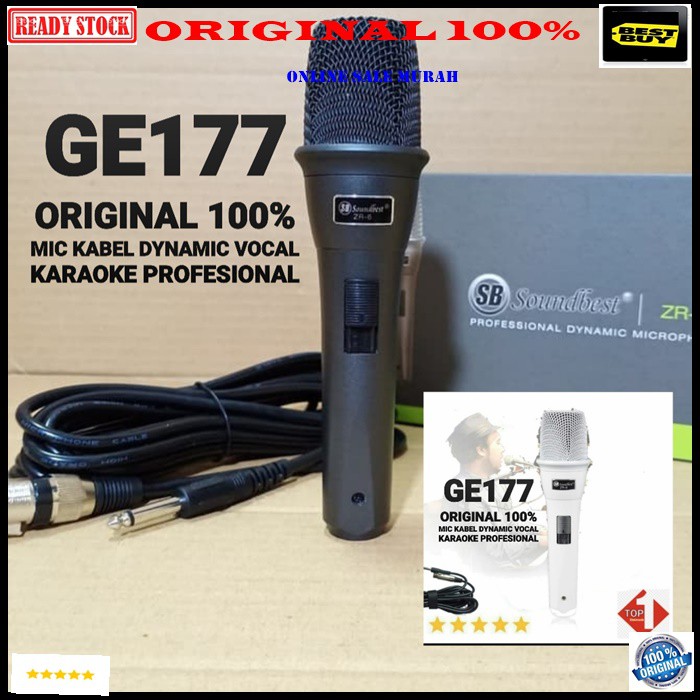G177 Profesional soundbest original 100% mic kabel dynamic mik cable karaoke microphone wired vocal vokal mikrophone sound system audio musik pengeras suara pro panggung dj studio acara pidato G177   PAKAI MIC INI SUARA BIASA BIASA JADI BAGUS  TIDAK MENGG