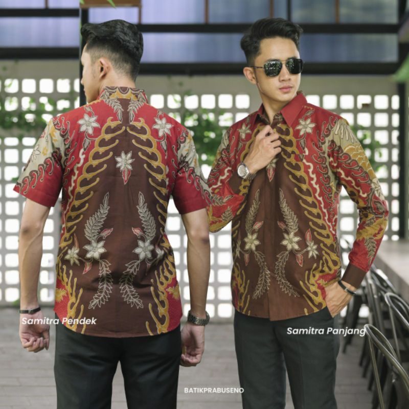 KEMEJA BATIK PRIA ORIGINAL BATIK PRABUSENO ATASAN KERJA BATIK PRIA BAJU KERJA BATIK SERAGAMAN