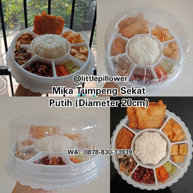 (ISI 10PCS - CT20SEKAT) Mika Tumpeng Sekat Dapur Solo/Mika Tumpeng Mini Sekat 8/Mika Tumini Kekinian