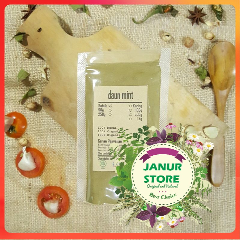 

DAUN MINT BUBUK 100 GRAM - Mentha - MURNI - JSR - REMPAH