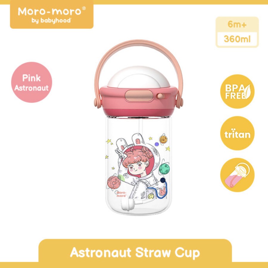 BOSU385 MORO-MORO ASTRONAUT BOTOL MINUM SEDOTAN STRAW CUP BBV1241