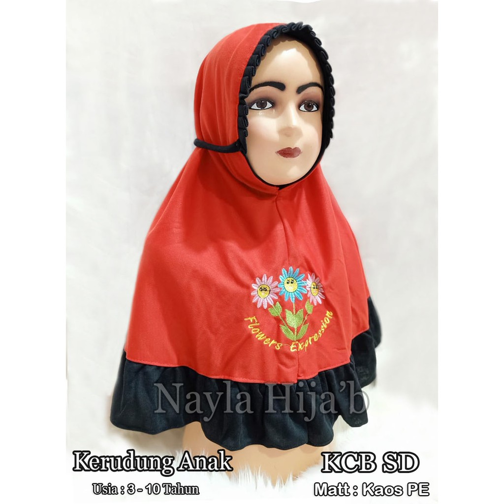 Jilbab Anak SD Bordir  Untuk 3 Tahun - 12 Tahun  Kerudung Anak SD RANDOM Jilbab Anak SD Nayla Hijab