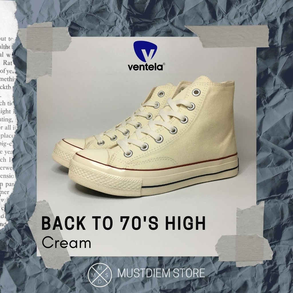 SEPATU VENTELA BACK TO 70S HIGH - CREAM / VENTELA BTS PUTIH ORIGINAL