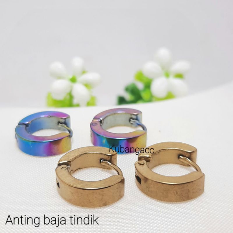Arena Jewerly Anting Tindik Pria Wanita Anting Baja Putih Anti Karat Subang Titanium