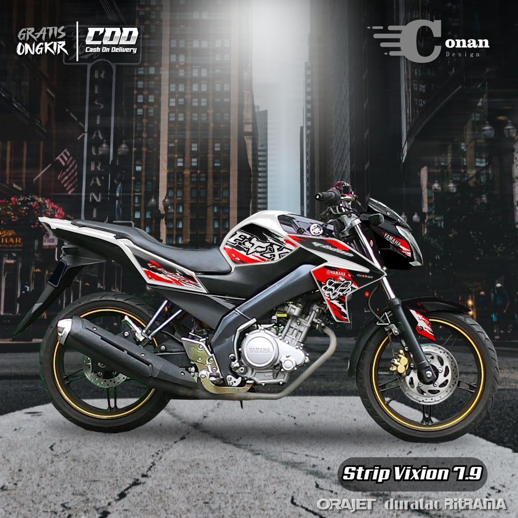 Aksesoris Motor Stiker Variasi Yamaha Vixion New - Sticker Variasi Striping Vixion New Fox Terkeren 