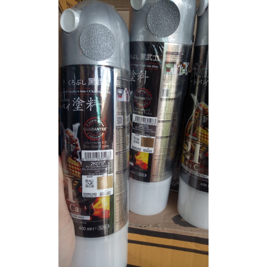 cat semprot samurai pilok pilox samurai epoxy truck bed silver 2k07s 400ml epoxy kulit jeruk silver