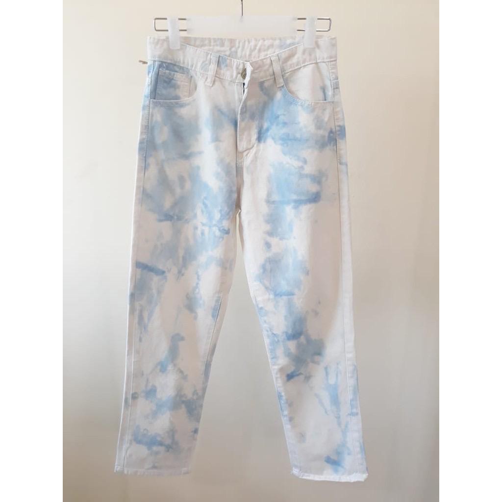 1KG MUAT 3PCS | SAVANA BOYFRIEND BAGGY JEANS TIE DYE HITS SELEBGRAM FASHION WANITA MUSLIMAH