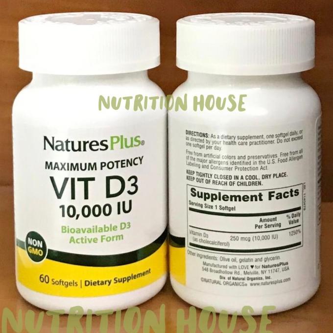 Natures Plus Vitamin Vit D 3 D3 10000 iu 10000iu Nature Plus Imun Lc