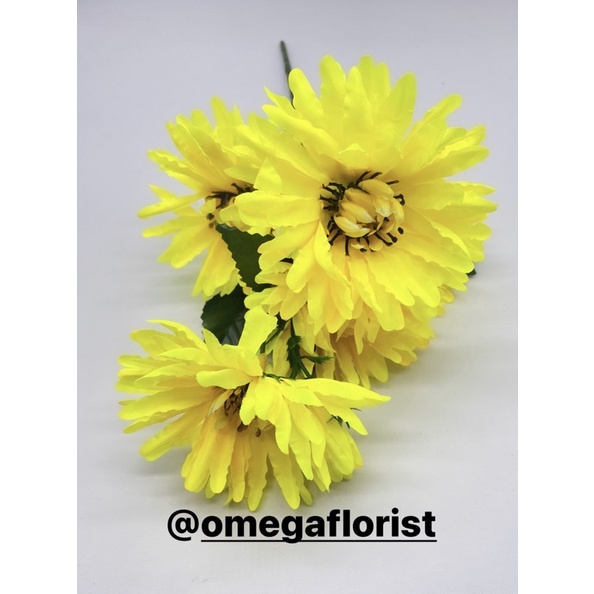 Krisan Afrika Artificial Bunga Artificial/Bunga Plastik/Bunga Dekorasi/Dekorasi Pernikahan/Pernikahan-Kuning