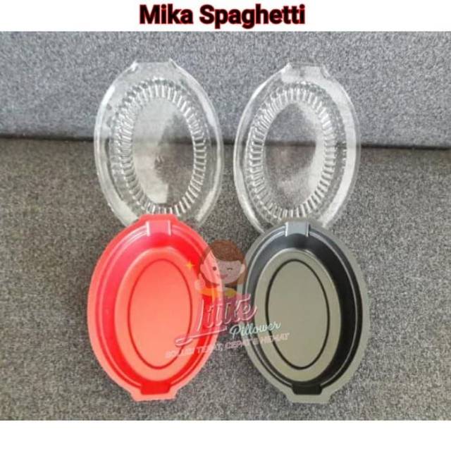 (ISI 50PCS - SPAGETI MERAH/HITAM) Mika Spaghetti/ Box Spaghetti / LUNCH BOX BENTO MINI