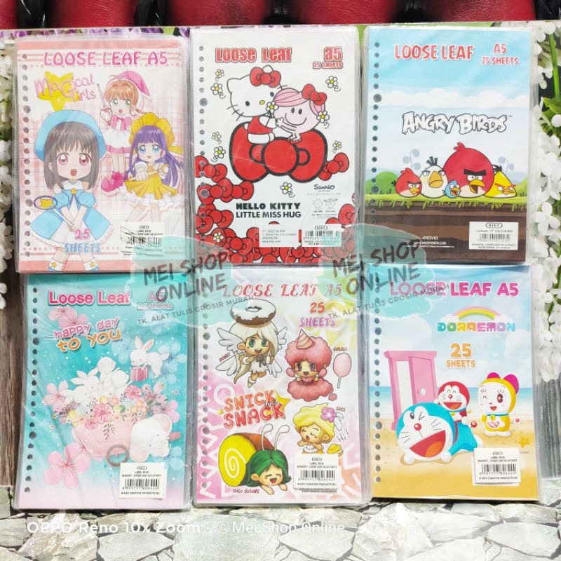 

isi Kertas File / Loose Leaf A5 Kiky Karakter 25 Lembar