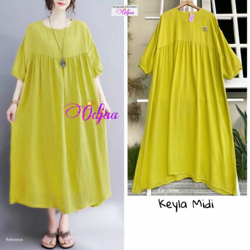 Midi dress cringkle import LD 120 Premium Quality