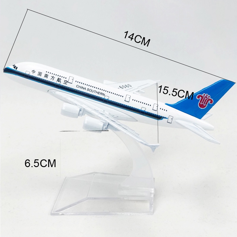 Miniatur Pesawat Terbang Airbus A380 380 Bahan Metal Ukuran 16CM Untuk Dekorasi / Hadiah