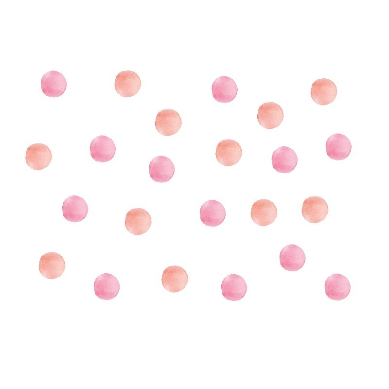 Cute Pink Polka Dot Pvc Wall Sticker for Kids Room Kindergarten Decoration Home Decor 20x30cm