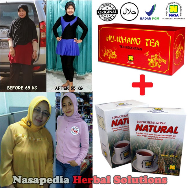 Paket Pelangsing Express Nasa - Hu Whang Tea + Serbuk Beras Merah Natural