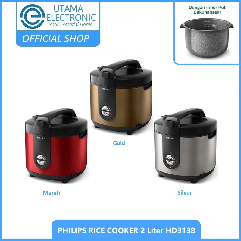 PHILIPS Rice Cooker Pro Ceramic 2 Liter HD3138 Shopee Indonesia