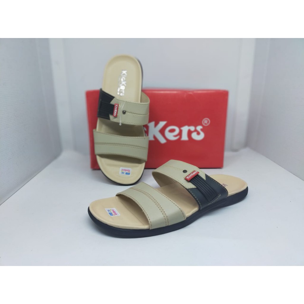 Sandal Casual Pria Kulit sintetis slop urban Murah Jepit Slide Flip Flop Selop NgeMall Hangout