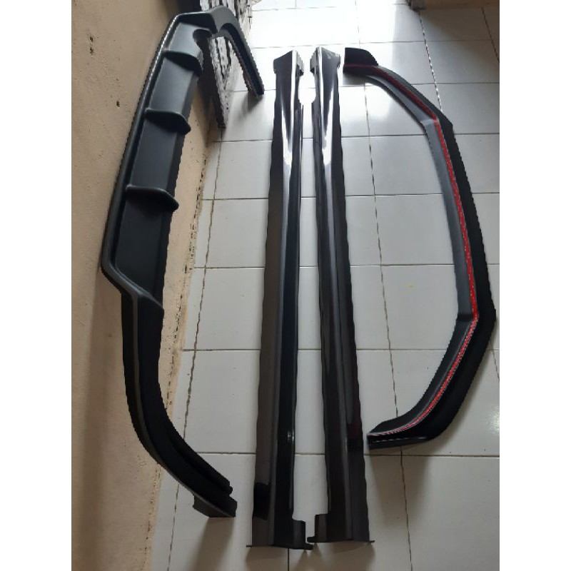 paket bodykit honda mobilio e atau s front lips side skirt dan difuser
