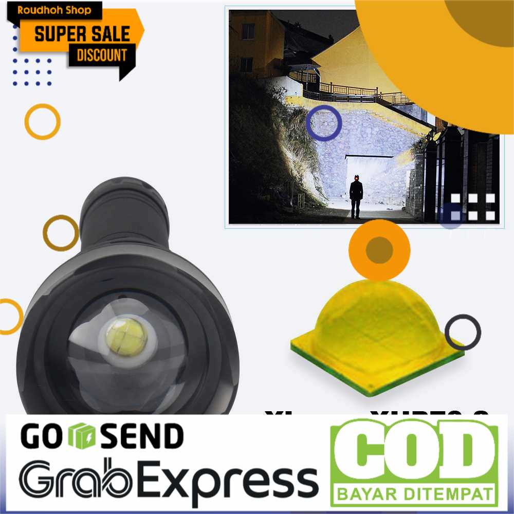 Senter LED Long Range Zoom XHP70.2 90000 Lumens - HS313