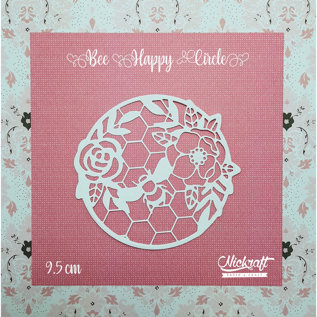 

BEE HAPPY CIRCLE - Hiasan Scrapbook Kertas Die Cut Lebah